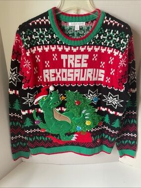 Celebrate Together Men’s Large  'Tree Rexosaurus' Ugly Christmas  Sweater